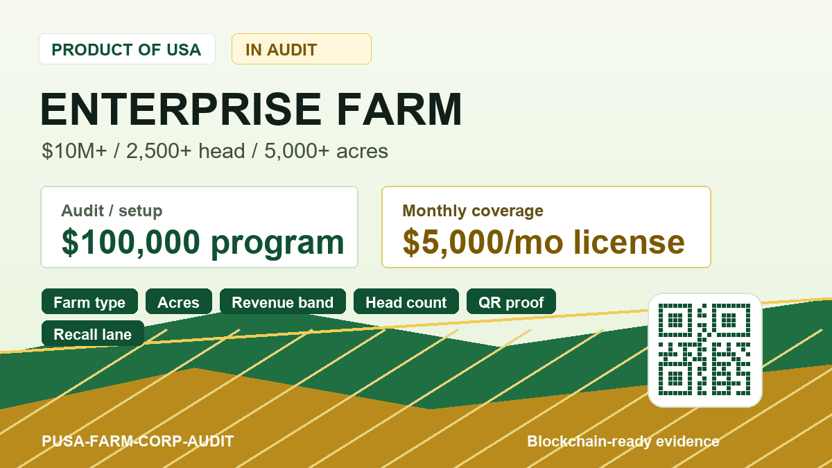 Product of USA Enterprise Farm Audit